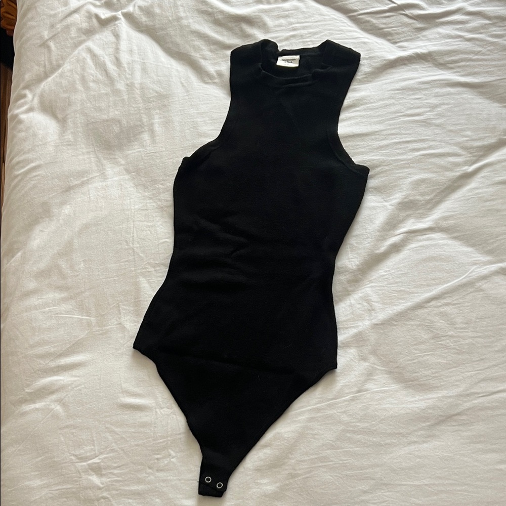A&F Ribbed Knit Sleeveless One-Piece Bodysuit